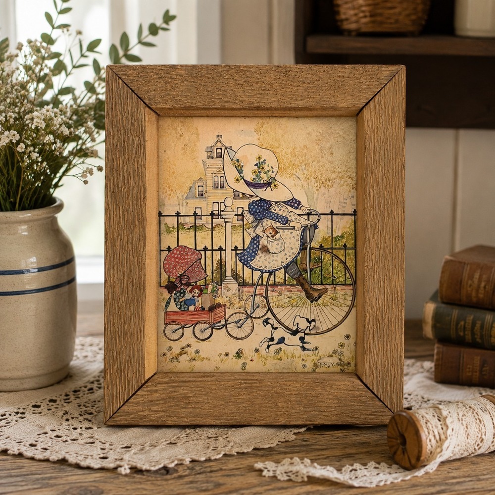 Vintage Holly Hobbie Art Print Framed print Cottagecore Farmhouse Wall Decor